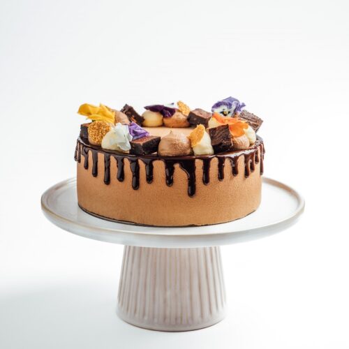 Milk Chocolate Orange cake on a white background
