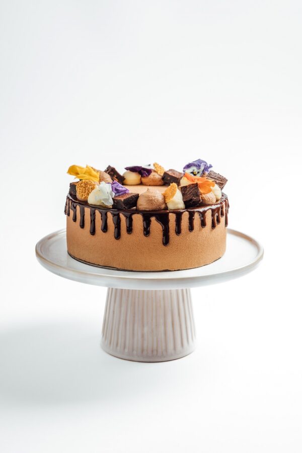 Milk Chocolate Orange cake on a white background