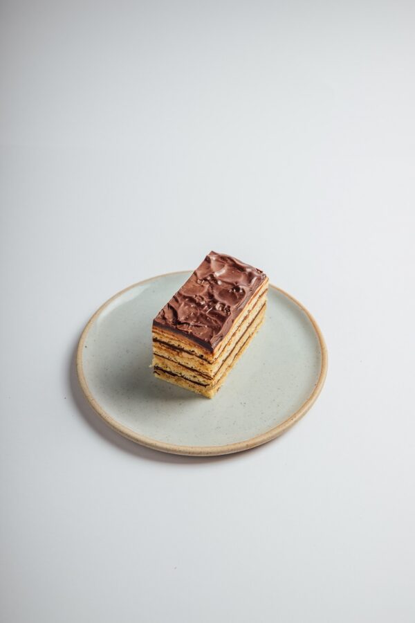 Opera (Gluten Free and Gelatine Free) slice served on a plate